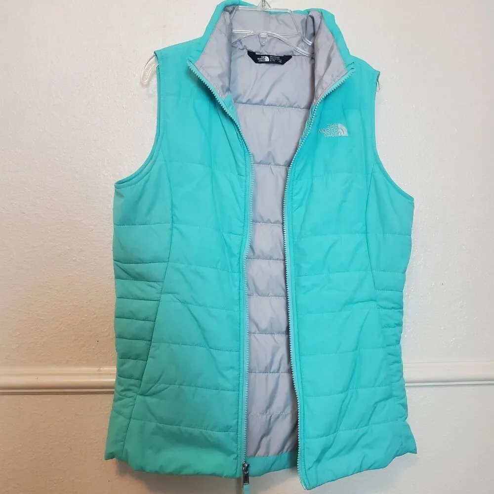 The North Face Girls XL/TG (18) Aqua Blue Puffer Vest Insulated Jacket